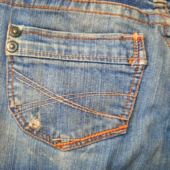 Aeropostale Hailey Skinny Flare Sz 3/4 Short Womens Jeans Distressed - Picture 6 of 10